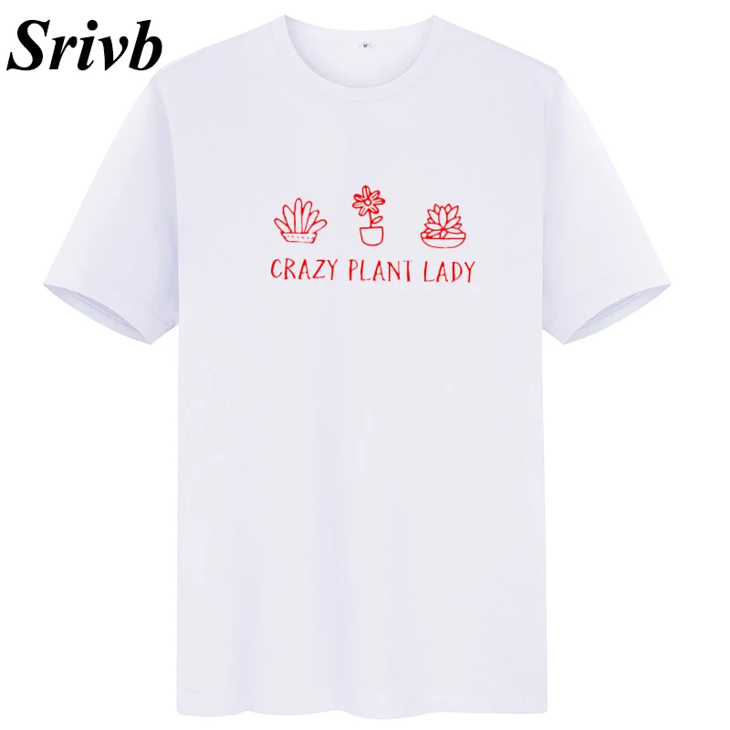 Женские Забавные футболки Srivb Crazy Plant повседневные свободные Harajuku с коротким