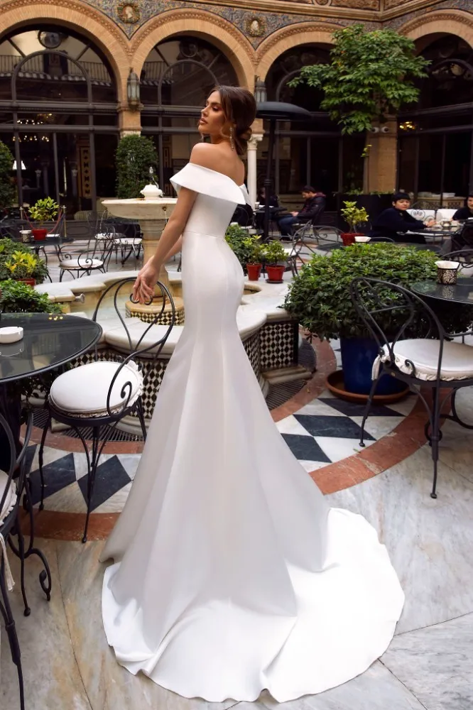 Женское атласное платье-Русалка Vivian's Bridal винтажное свадебное платье с