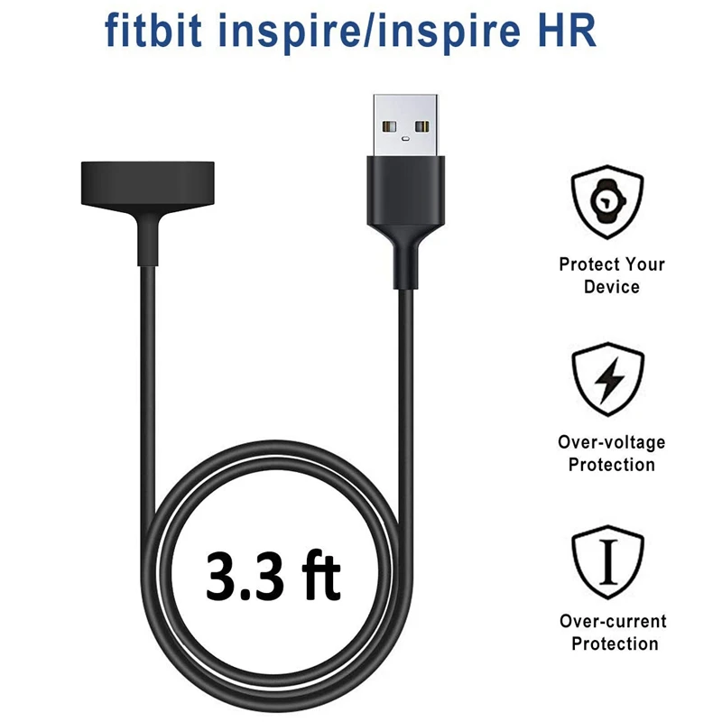 Для Inspire Hr зарядное устройство 2 Pack 3. 3 фута/100 см сменный Usb зарядный кабель для Fitbit