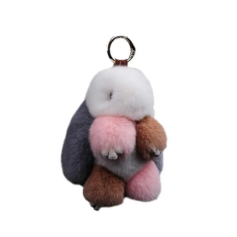 Rex Rabbit Fur Bunny Hair Ball Keychain Soft Cute Plush Keyring JonStew Handbag Pendant Toy | Игрушки и хобби