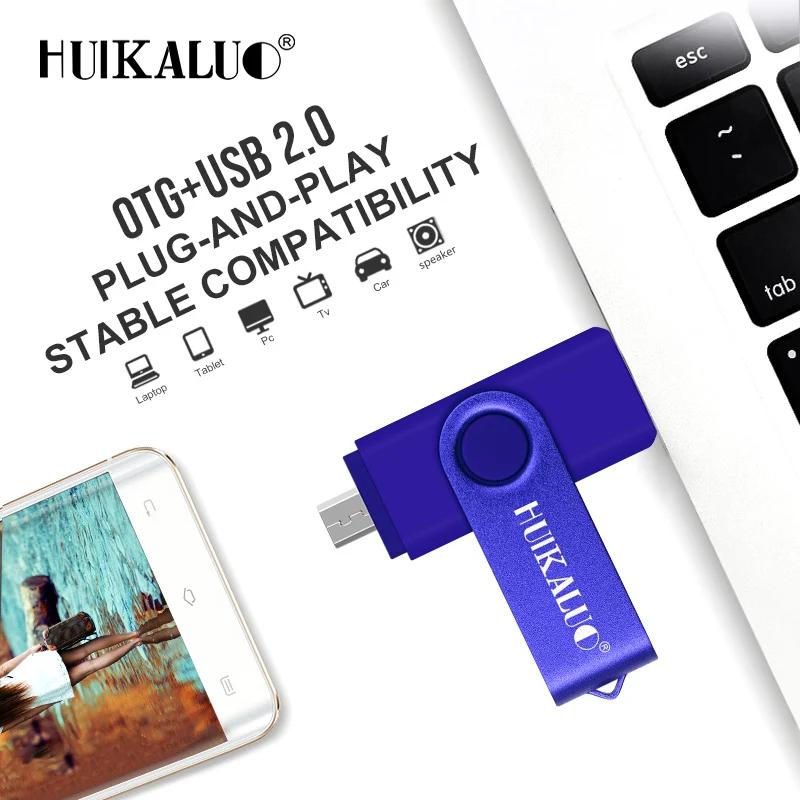 USB флеш-накопитель Huikaluo OTG для смартфонов/планшетов/ПК 8 ГБ 16 32 64 Гб 128 портативный
