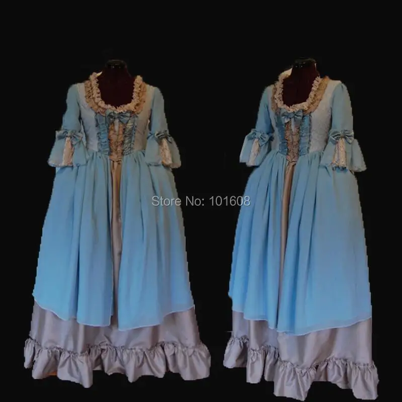 Tailored!Royal Blue Court Rococo Colonial Duchess Princess Civil war 18th Marie Antoinette DRESS Victorian dresses HL-398 |