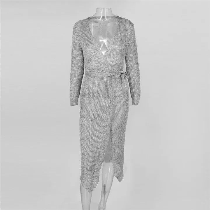 2018 Повседневные вязаные платья с длинным рукавом женская одежда Vestidos широким
