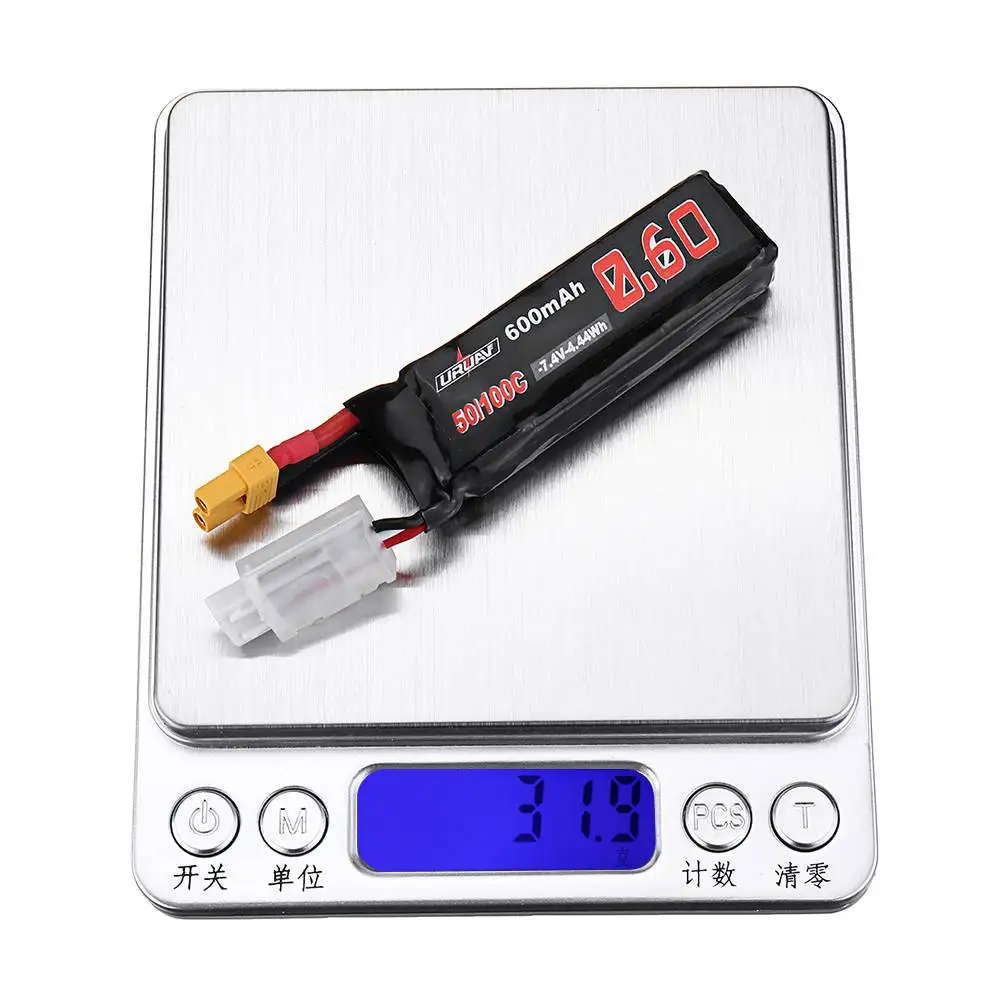 2 шт. URUAV 7 4 в 600 мАч 50C/100C 2S Lipo батарея XT30 разъем для XK K130 вертолет RC дроны FPV