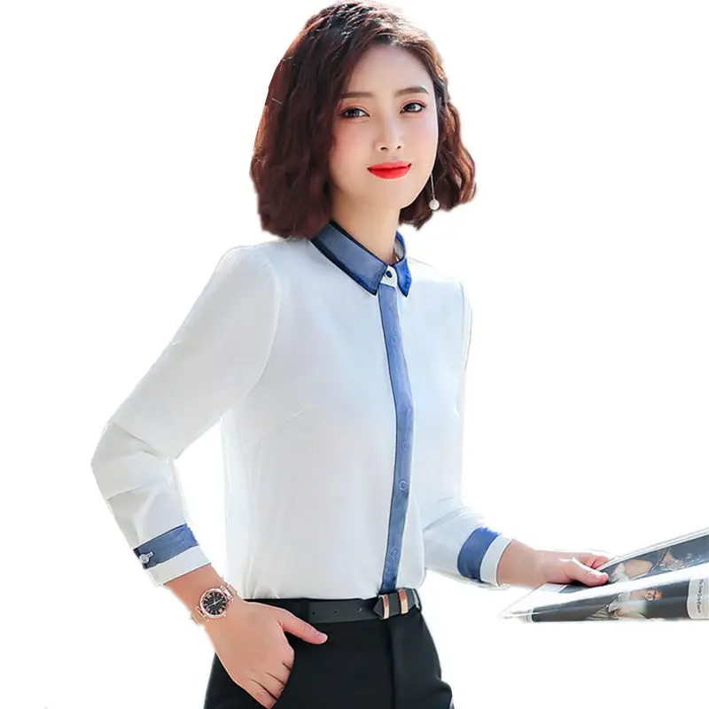 Сезон весна Новинка Шифоновое Для женщин топы и блузки Blusas Mujer De Moda формальные