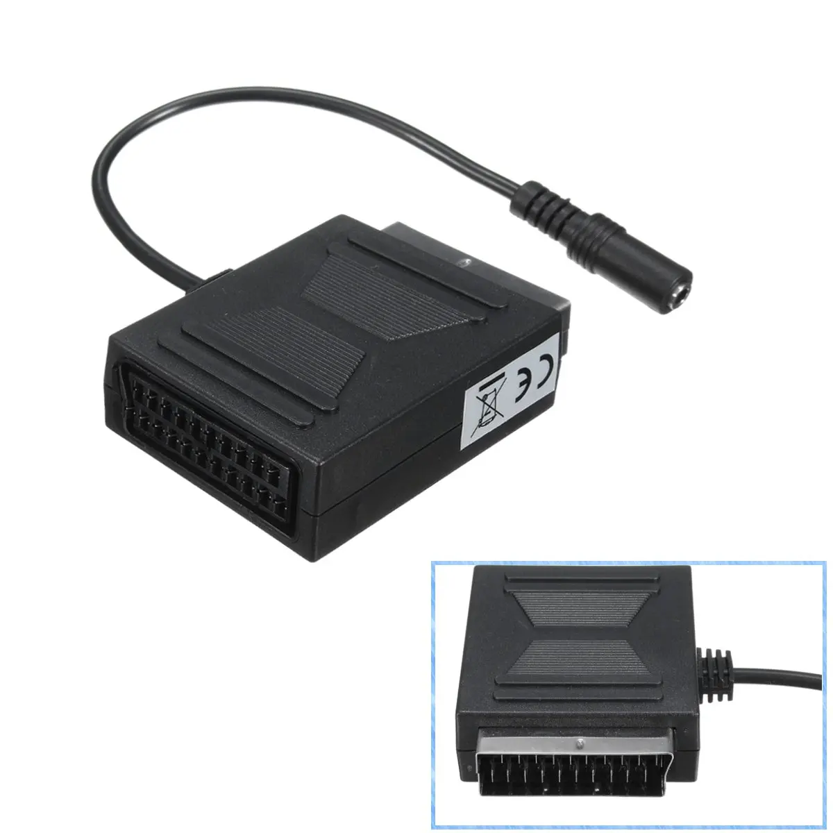 Черный стерео переходник Peritel Male SCART адаптер на выход 3 5 мм разъем Кабель|3.5mm stereo