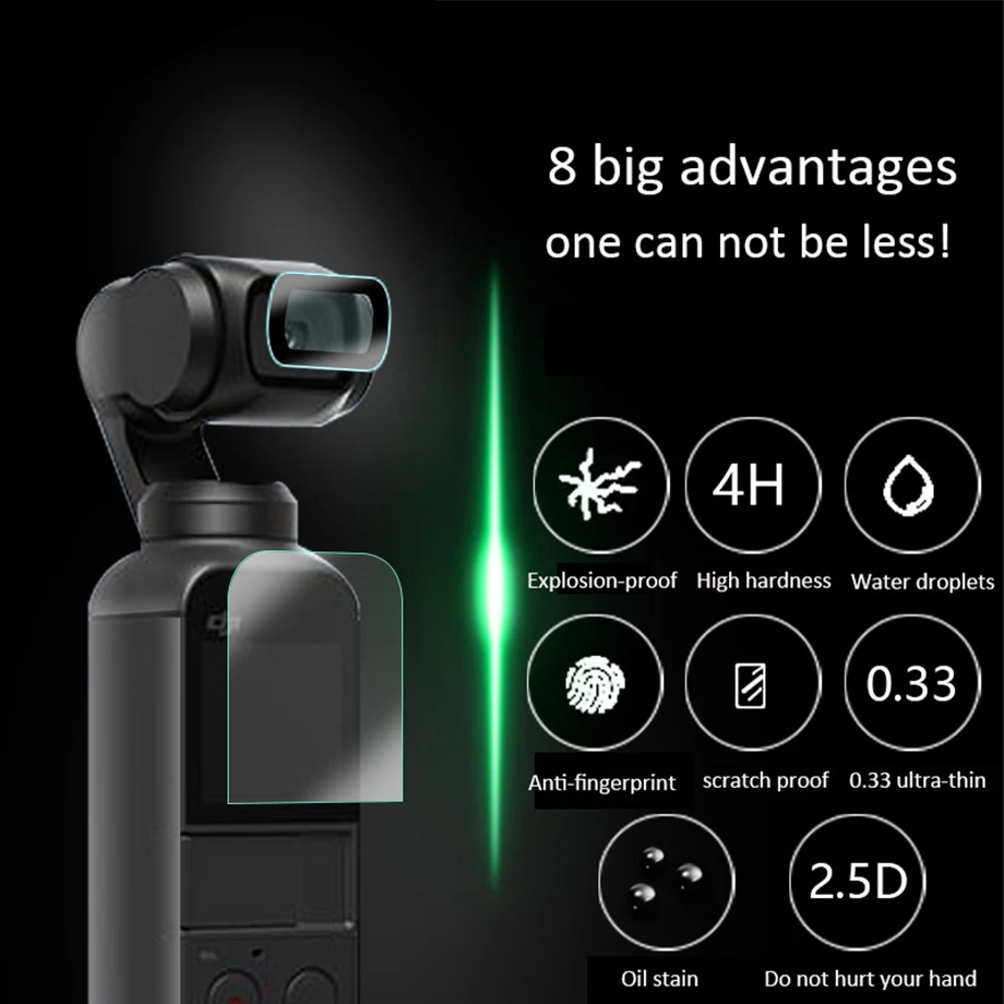 Набор из закаленной пленки DJI OSMO Pocket 2 для камеры закаленная Защитная пленка