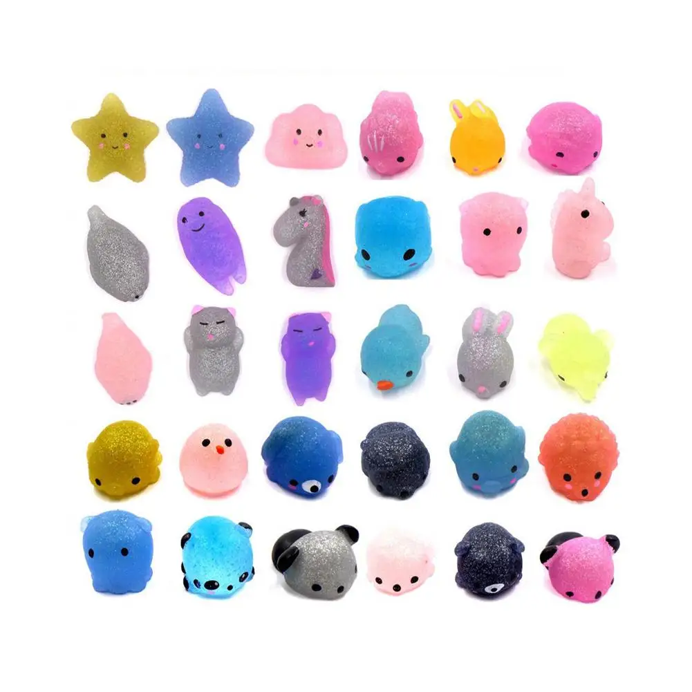 Сжимаемые игрушки Mochi блестящие мини-игрушки в форме животных сжимаемые для