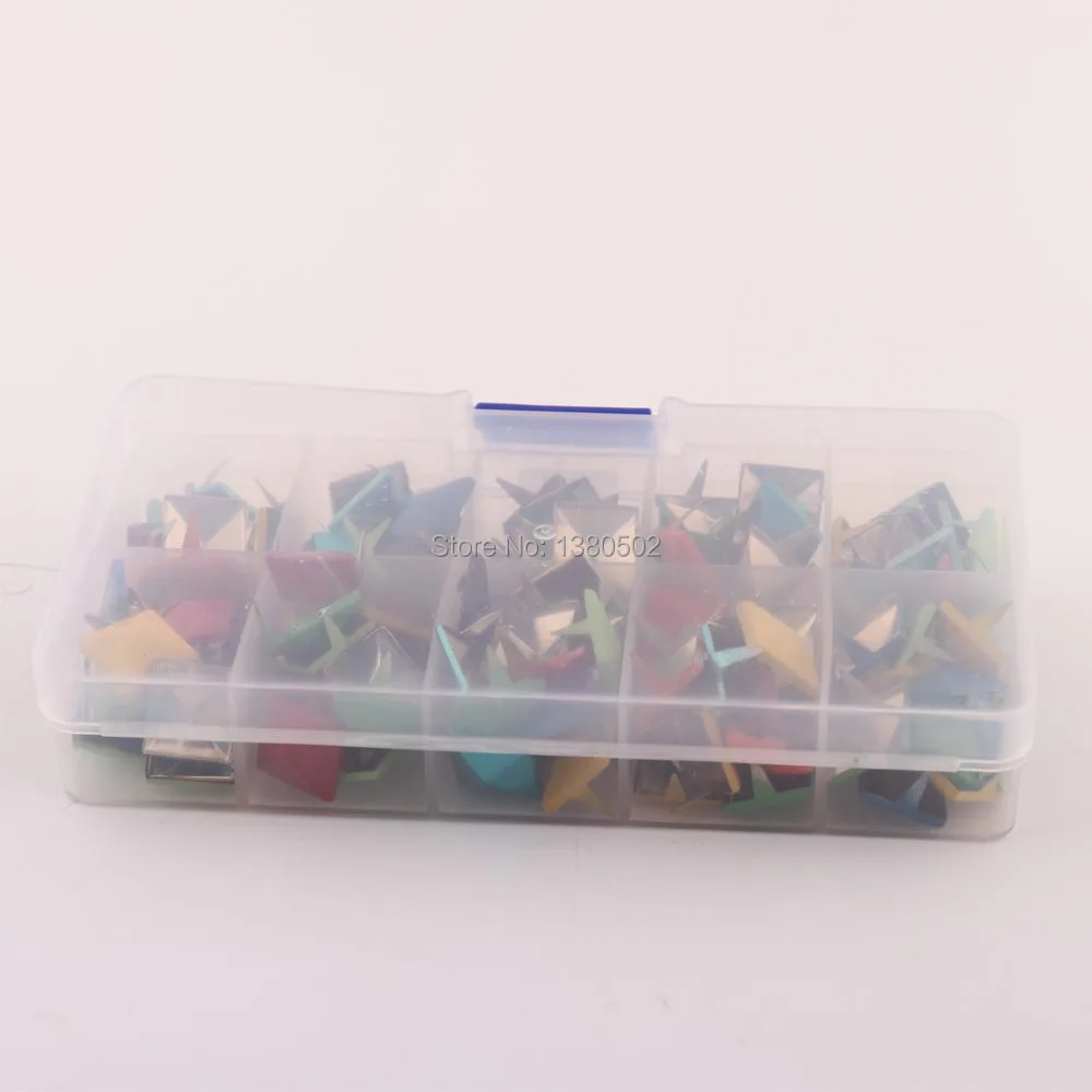 1 box Square mix Color 12mm Metal Decoration Rivets Garment Rivet for bag Sewing tool accessories | Дом и сад