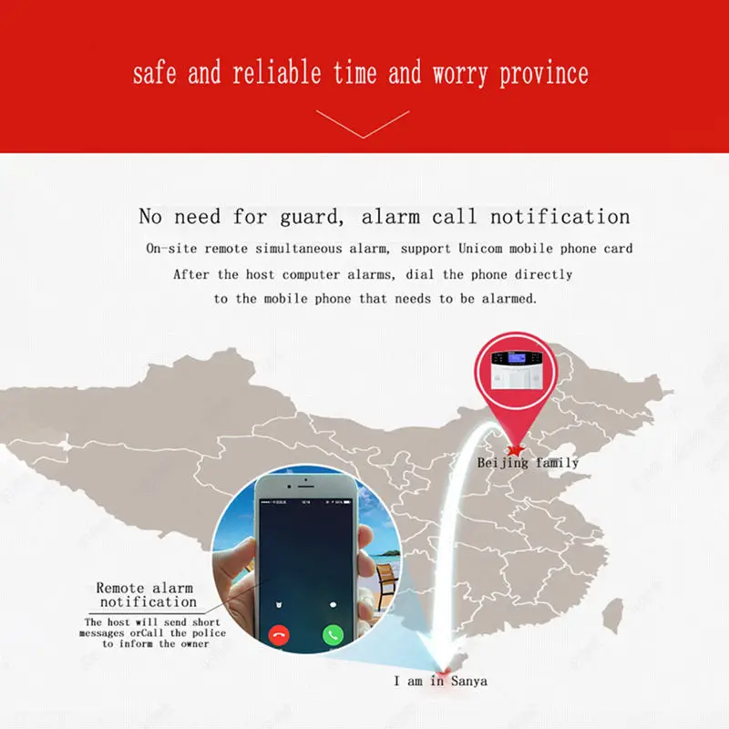 Gsm беспроводная домашняя система охранной сигнализации SOS датчик движения двери