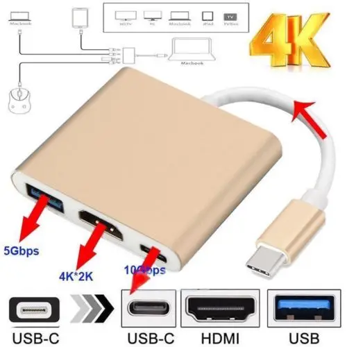Тип C USB 3 1 к 4K HDMI 0 адаптер в концентратор для Apple Macbook Lot| |