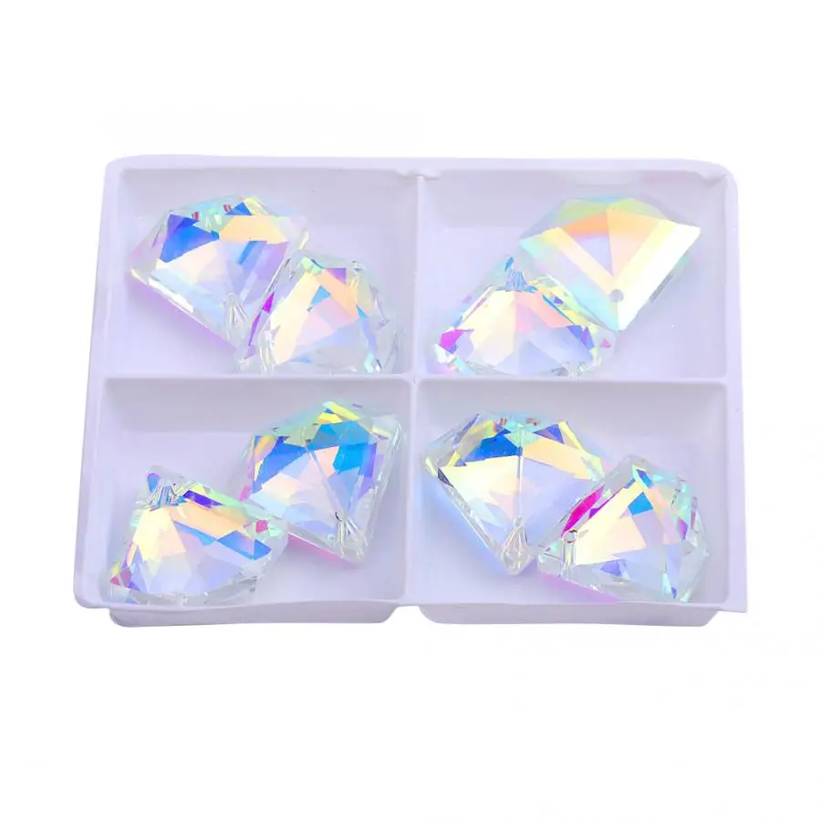 8pcs Coloured Glaze Crystal Glass Loose Beads Pendant DIY Cloth Jewelry Findings 20mm jewelry necklace making accessory a | Украшения и