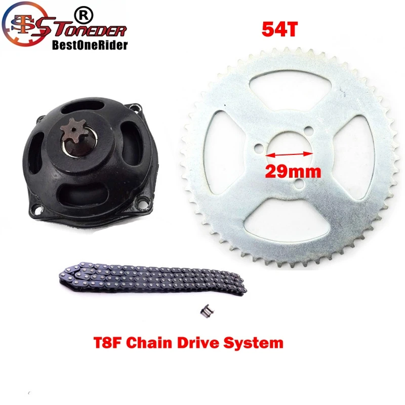 Шестерня STONEDER T8F Chain 6T Задняя звездочка 54T для детских мини мотоциклов 2 тактный 47cc
