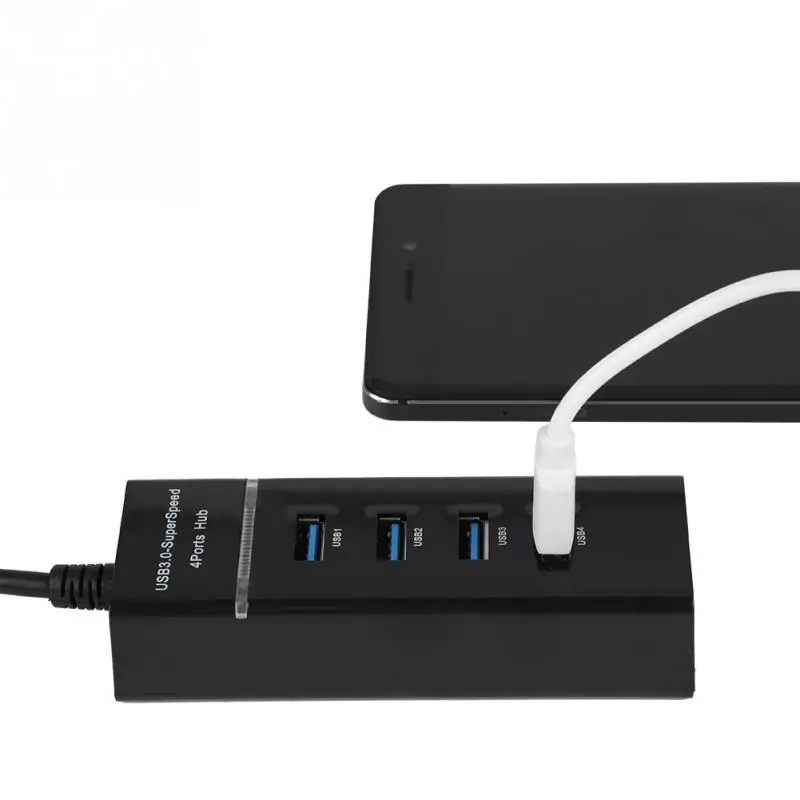 4 порта USB3.0 концентратор зарядная док станция 5 Гбит/с зарядный адаптер для