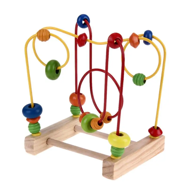 Деревянные математические игрушки счетные круги шарик Abacus проволока лабиринт