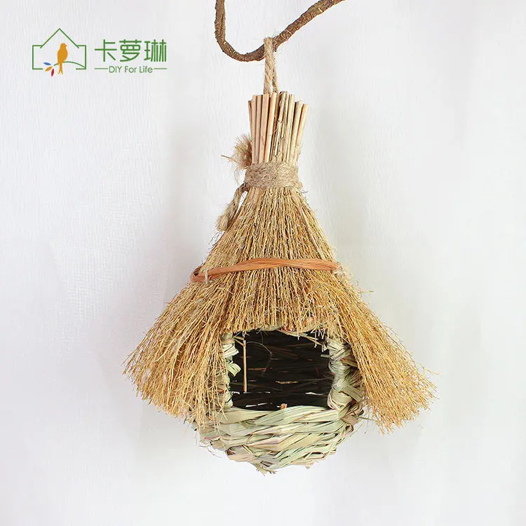 2019 straw Birds Nest Natural Grass Egg Cage Outdoor Decorative Hanging Parrot House home decoration | Дом и сад