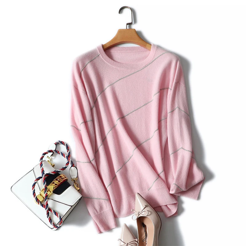 Shuchan High Quality Women Fashion 2018 Autumn 100%cashmere Sweater Jumpers Female Knitted Warm Pullover Crew Neck | Женская одежда