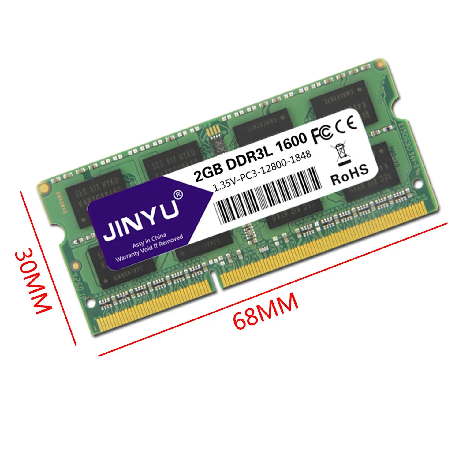 Jinyu Ddr3 низкое напряжение 2G 1,35 V 204Pin Ram память для ноутбука
