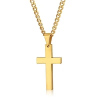 hot sale fashion 4 colors cross pendant necklace 316l stainless steel link chain necklace for women men statement jewelry