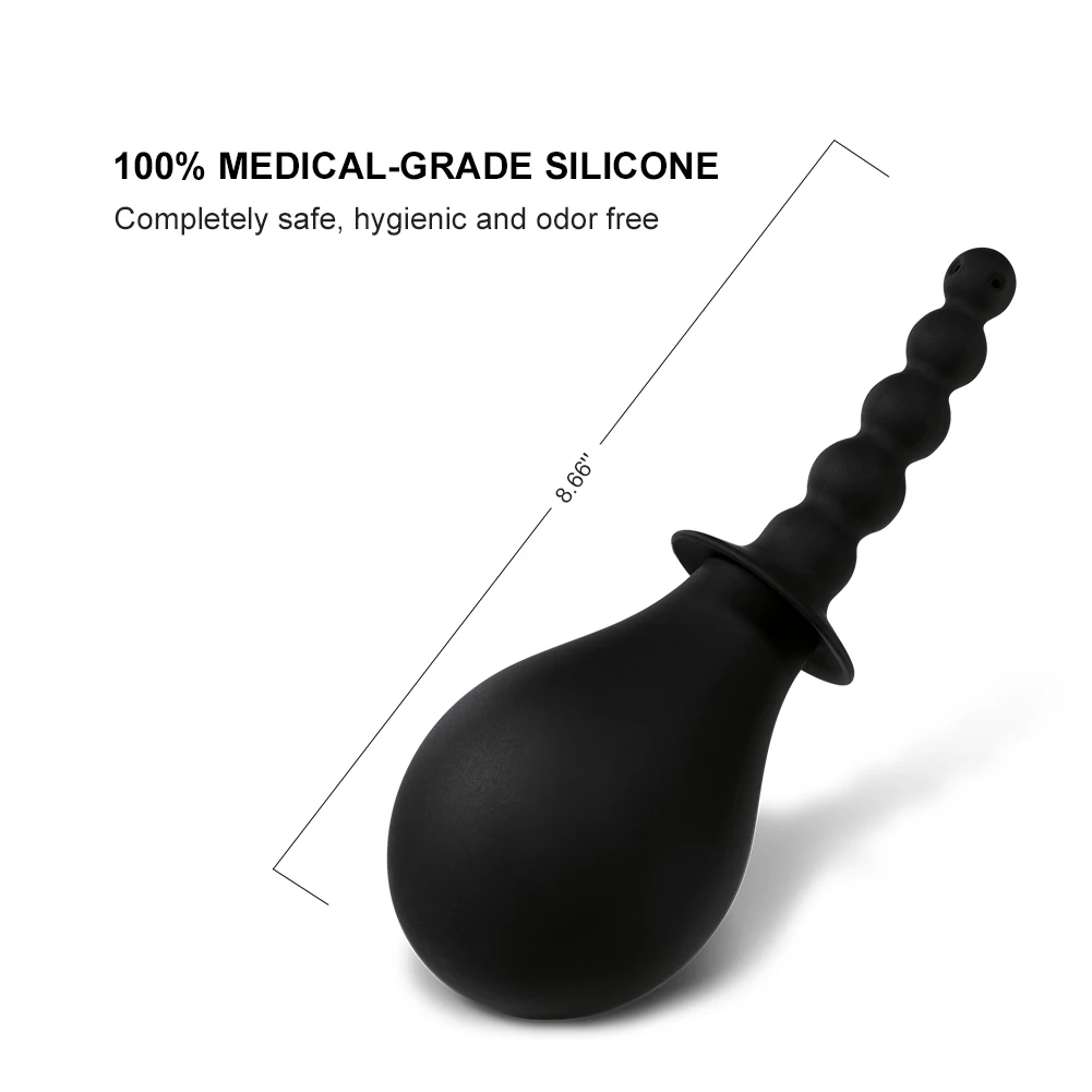Utimi Silicone 5 Beads Anal Plug Probe Douche Cleaner Syringe Enemator Bulb Sexy Toy |