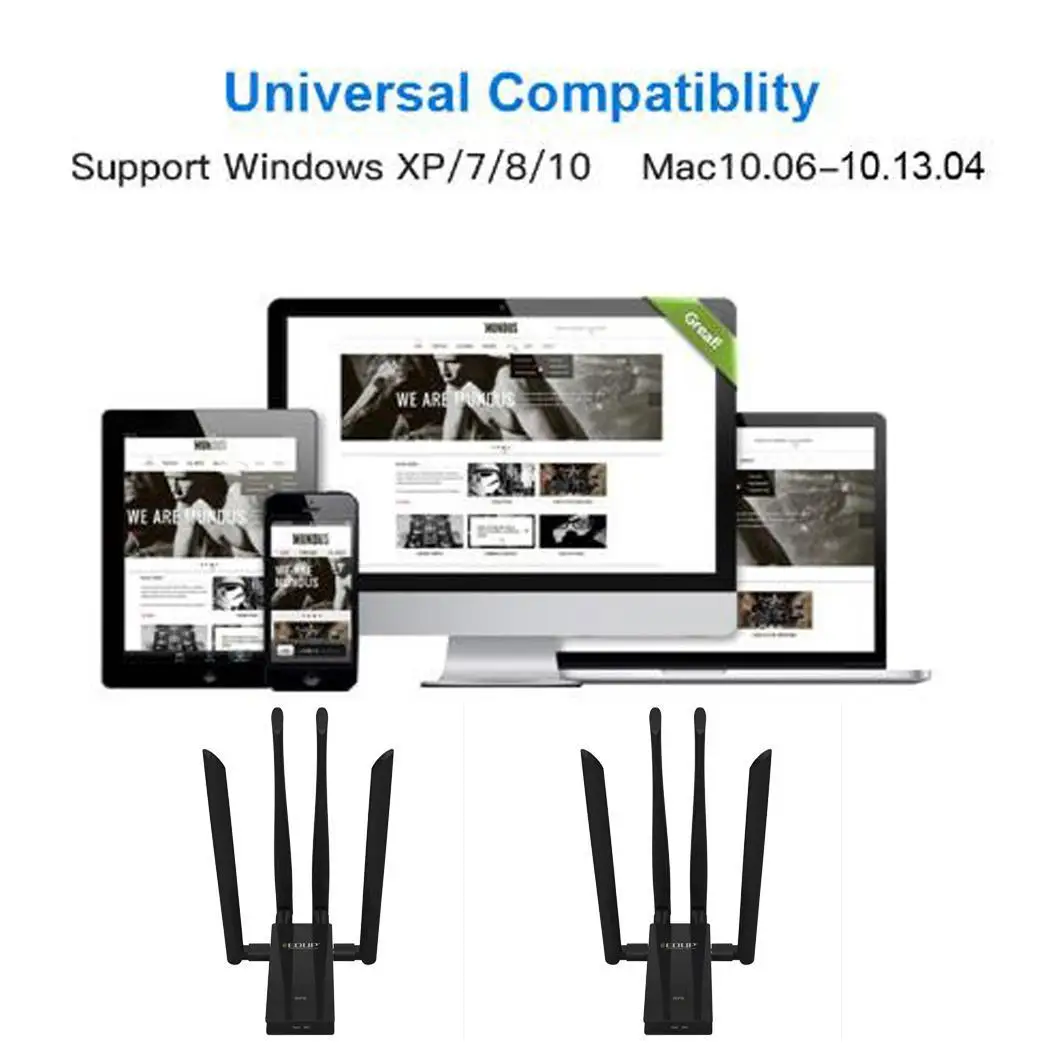 EDUP EP AC1621 1900M двухдиапазонный беспроводной адаптер USB ежедневно рабочее место Wifi