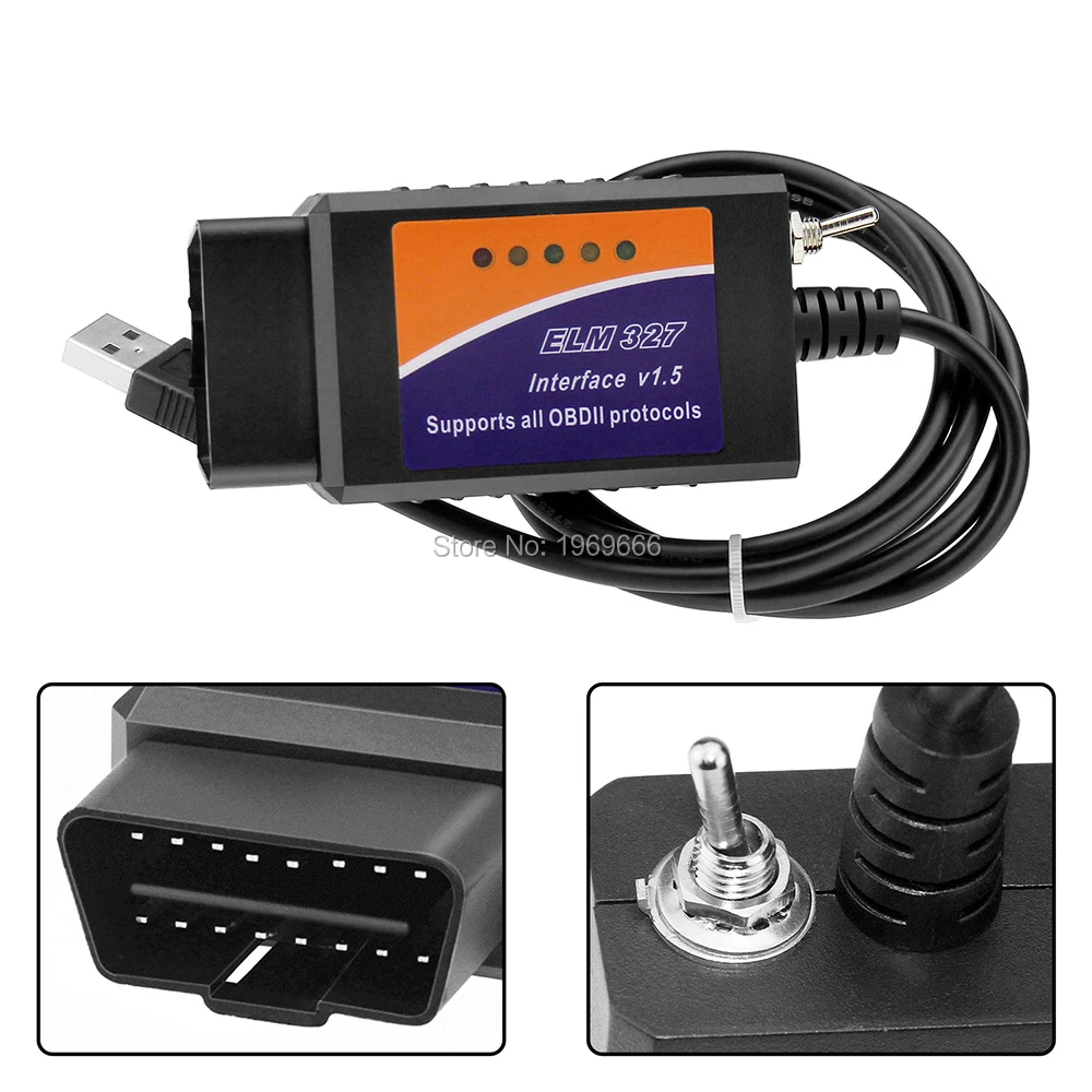 Автомобильный ELM327 USB OBD2 OBDII Code Reader Scan Tools для Ford HS CAN / MS Switch Forscan ELM 327 OBD 2