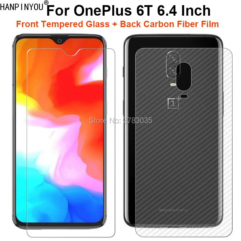 

Для OnePlus 6T A6010 A6013 6,4 "2 шт. = мягкая задняя пленка из углеродного волокна + ультратонкая Защитная пленка для переднего экрана из закаленного сте...