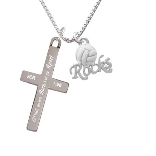 Enamel Volleyball ''Rocks'' - I Set You Apart Cross Necklace | Украшения и аксессуары