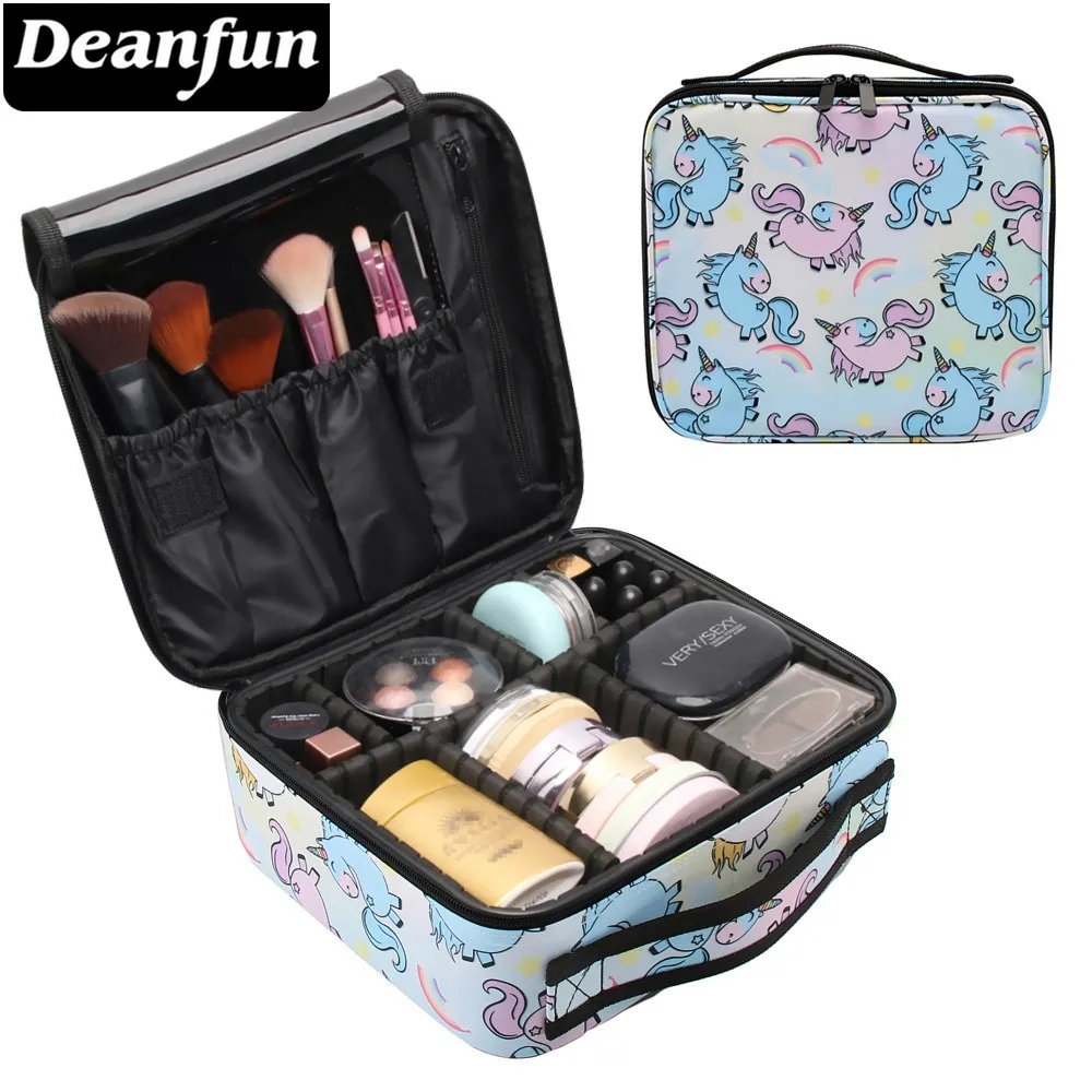 Deanfun чехол для макияжа Радужный милый Единорог водостойкая звезда косметичка с