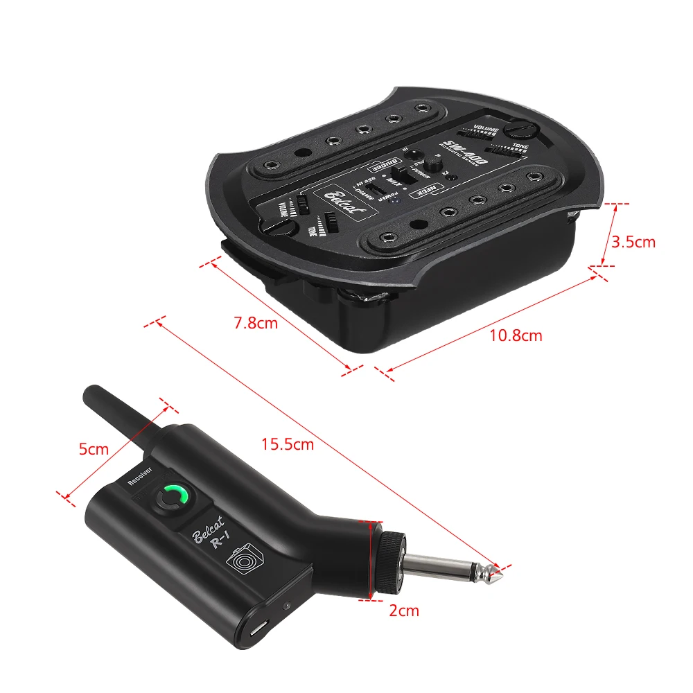 Аккумуляторная Акустическая гитара Belcat SW400 + R1 UHF беспроводная акустическая