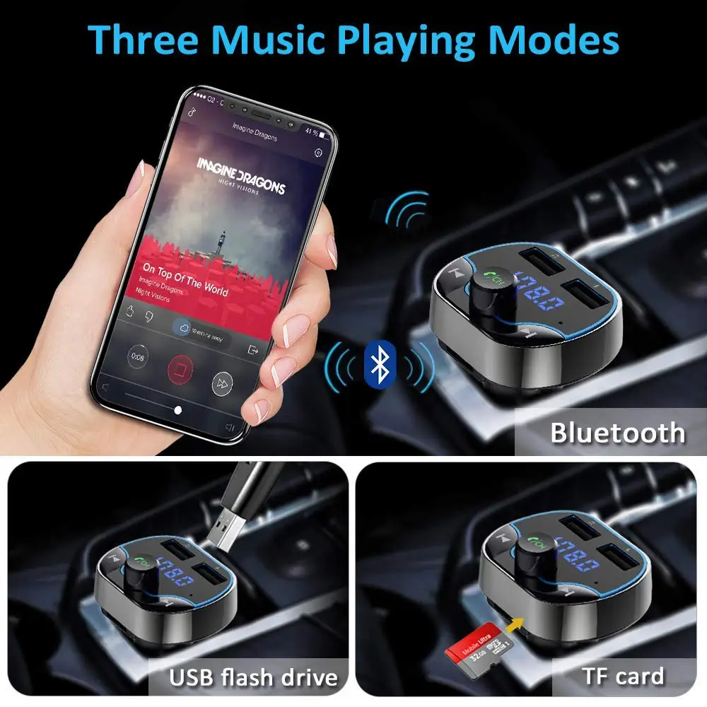 Bluetooth fm-передатчик зарядное устройство беспроводной радиопередатчик