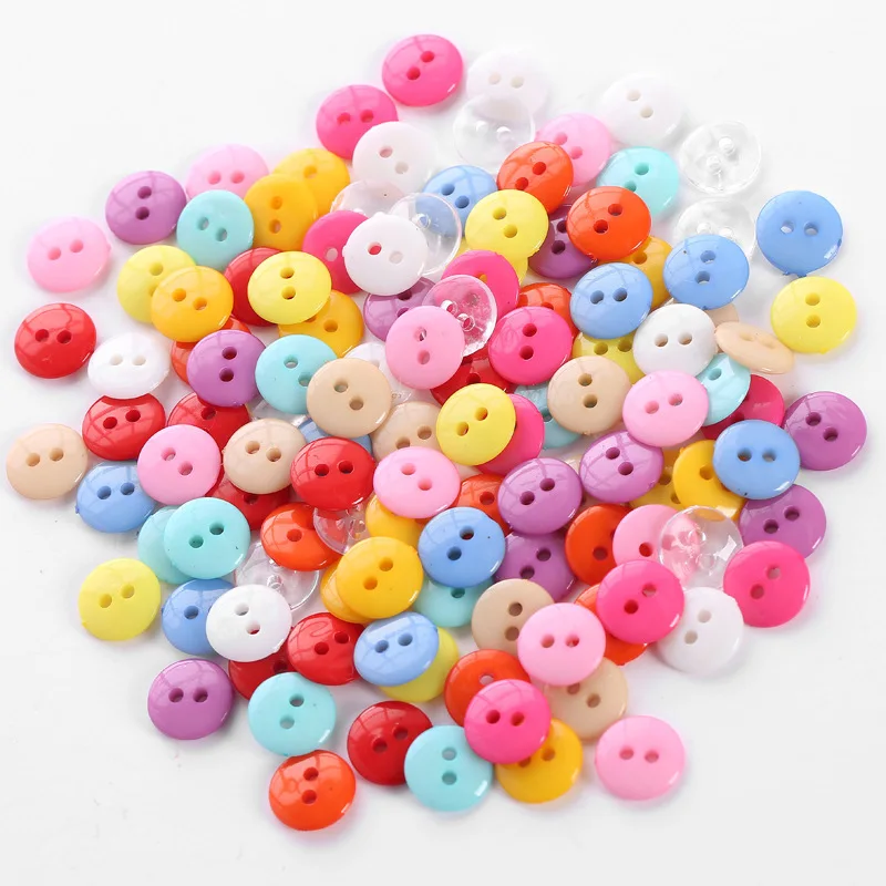 100pcs/set Mix Colors 2 Holes Buttons Round Acrylic DIY Diy button painting material Garment Accessories for Children | Дом и сад