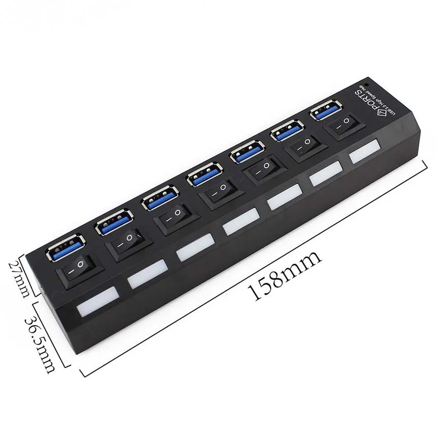 CHYI USB 3 0 концентратор с внешним адаптером питания EU/AU/US/UK 5 Гбит/с 7 портовый usb хаб