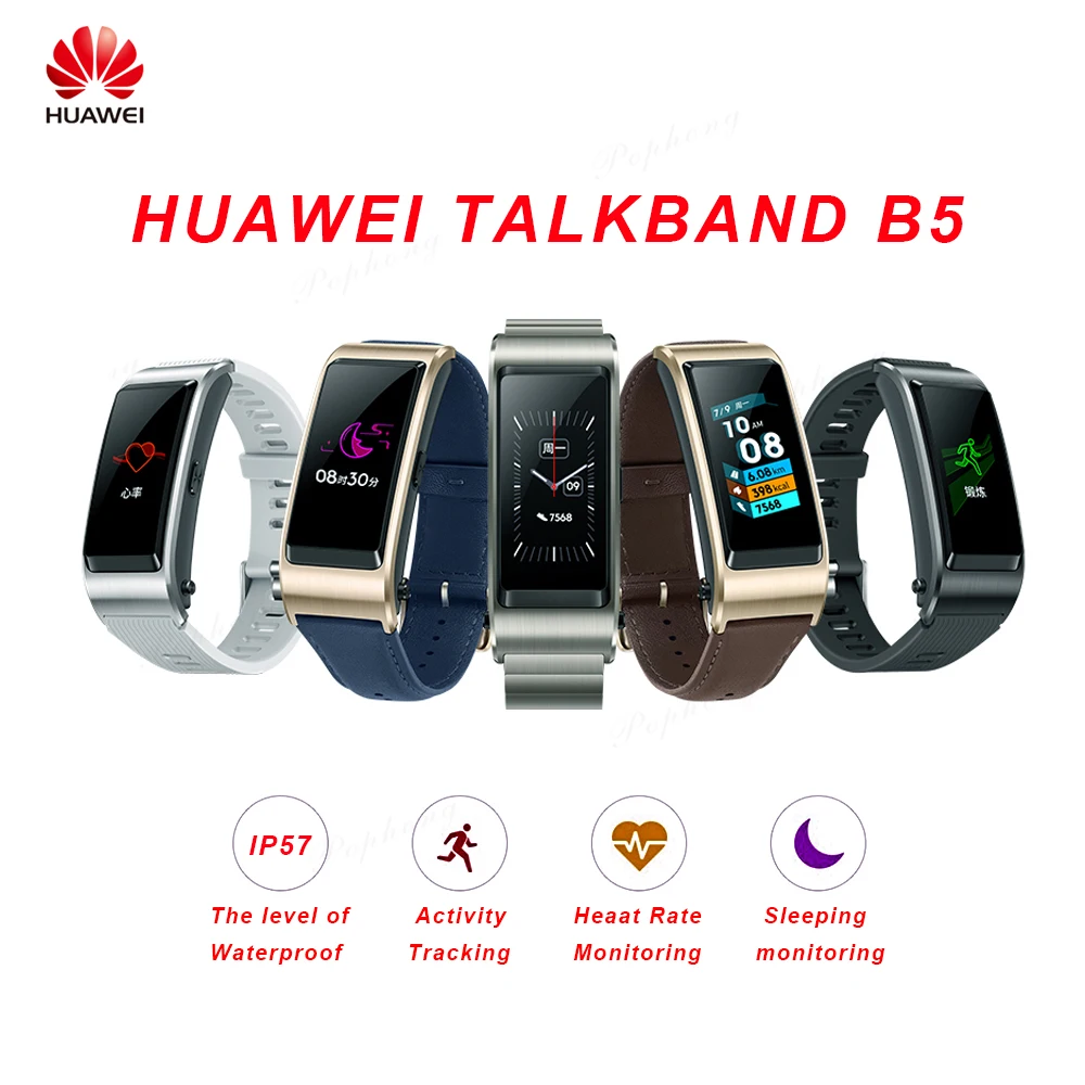 Смарт браслет Huawei TalkBand B5 спортивный с Bluetooth сенсорный AMOLED экран наушники для