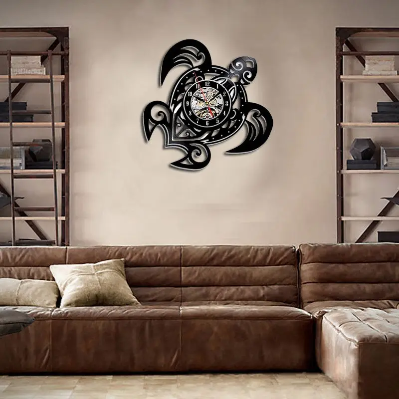 Морская Черепаха Форма классические настенные часы шестерни украшение для лица