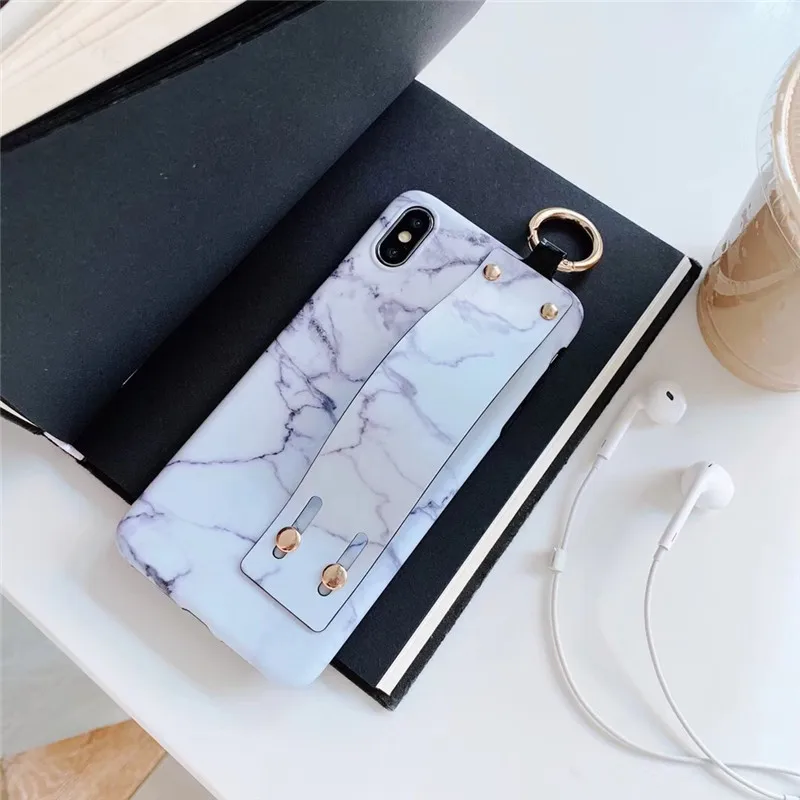Ретро ремешок чехол для iPhone XS MAX X XR 6 S 7 8 Plus роскошные матовые Мрамор рисунком