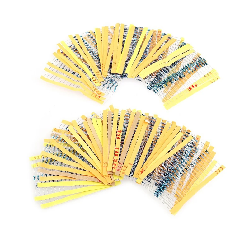 300 шт. 1/4 Вт металлический пленочный резистор 1R ~ 22 м 100R 220R 330R 1 к 5 2 К 3 4 7 10 47 100 220 330 1K5