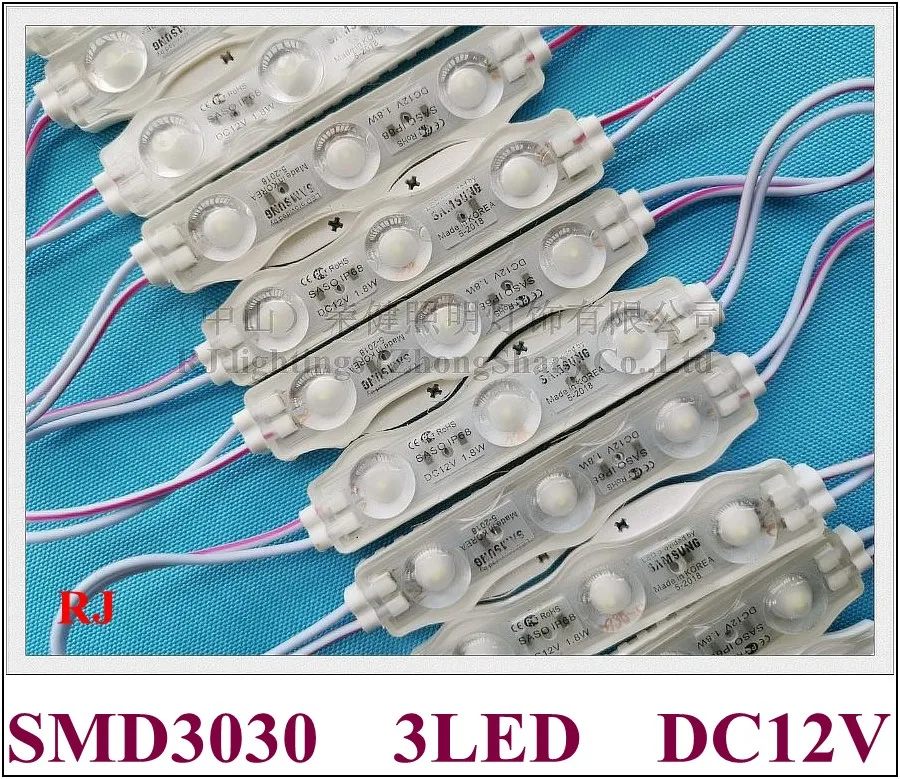 Впрыска светодиодный модуль света Водонепроницаемый DC12V SMD 3030 3 СИД 1 5 W 75mm * 18mm 8mm