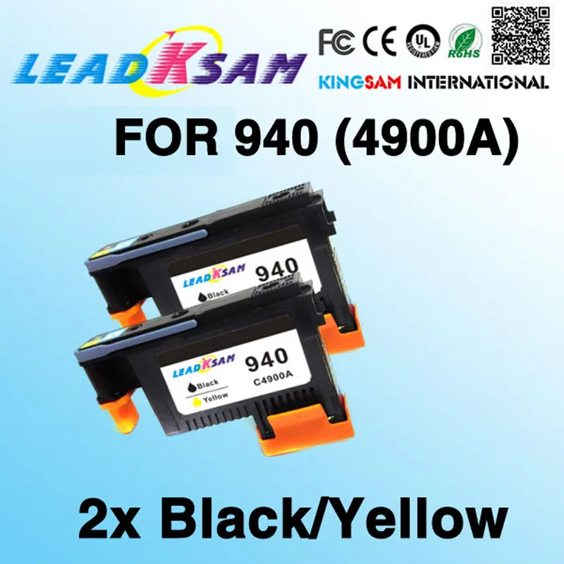 2 шт. черно Желтая печатающая головка leadksam 940 совместима с принтером hp940 C4900A OfficeJet