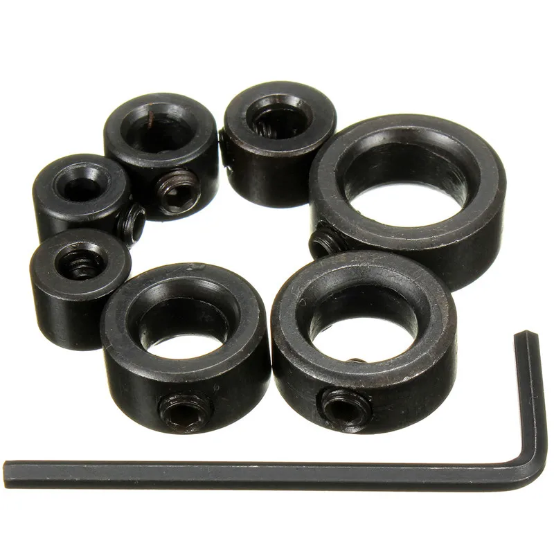 8Pcs 3-12mm Drill Bit Tools Depth Stop Collar Ring Positioner Spacing Locator Woodworking With Hex Wrench | Инструменты