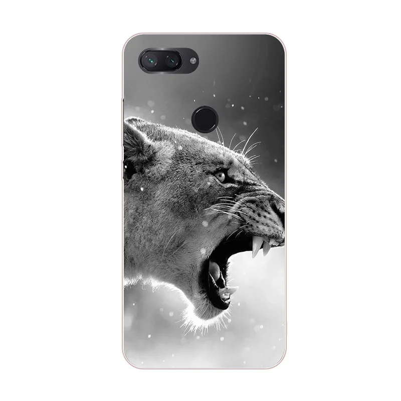 xiaomi mi 8 lite Case Silicon Beast animal Painting Soft TPU Back Cover for mi8 Phone protect Bags shell |