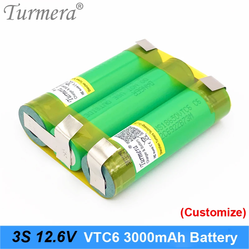 3S 12 6 V 4S 16 8 аккумулятор US18650VTC6 3000mah 30A разрядный ток для шуруповерта батареи