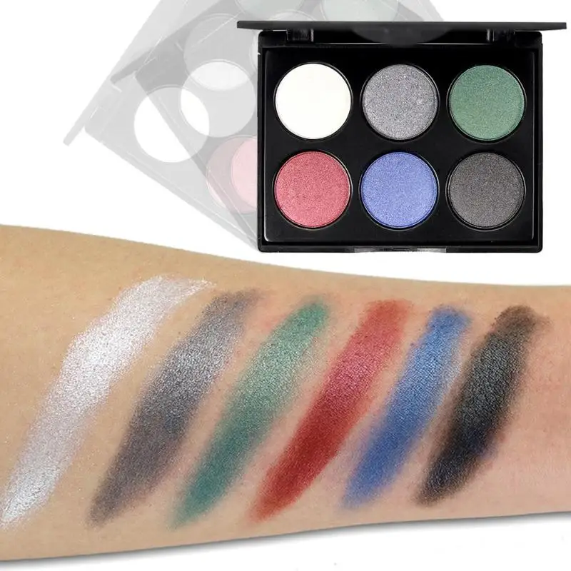 Brand 6 Colors/set Glitter & Shimmer Powder Palette for Eyes Women Makeup Shine Eye Shadow Kit Beauty Cosmetics