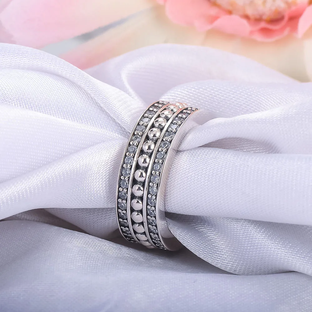 DEVOLOVE винтажное мерцающее циркониевое античное кольцо из стерлингового серебра