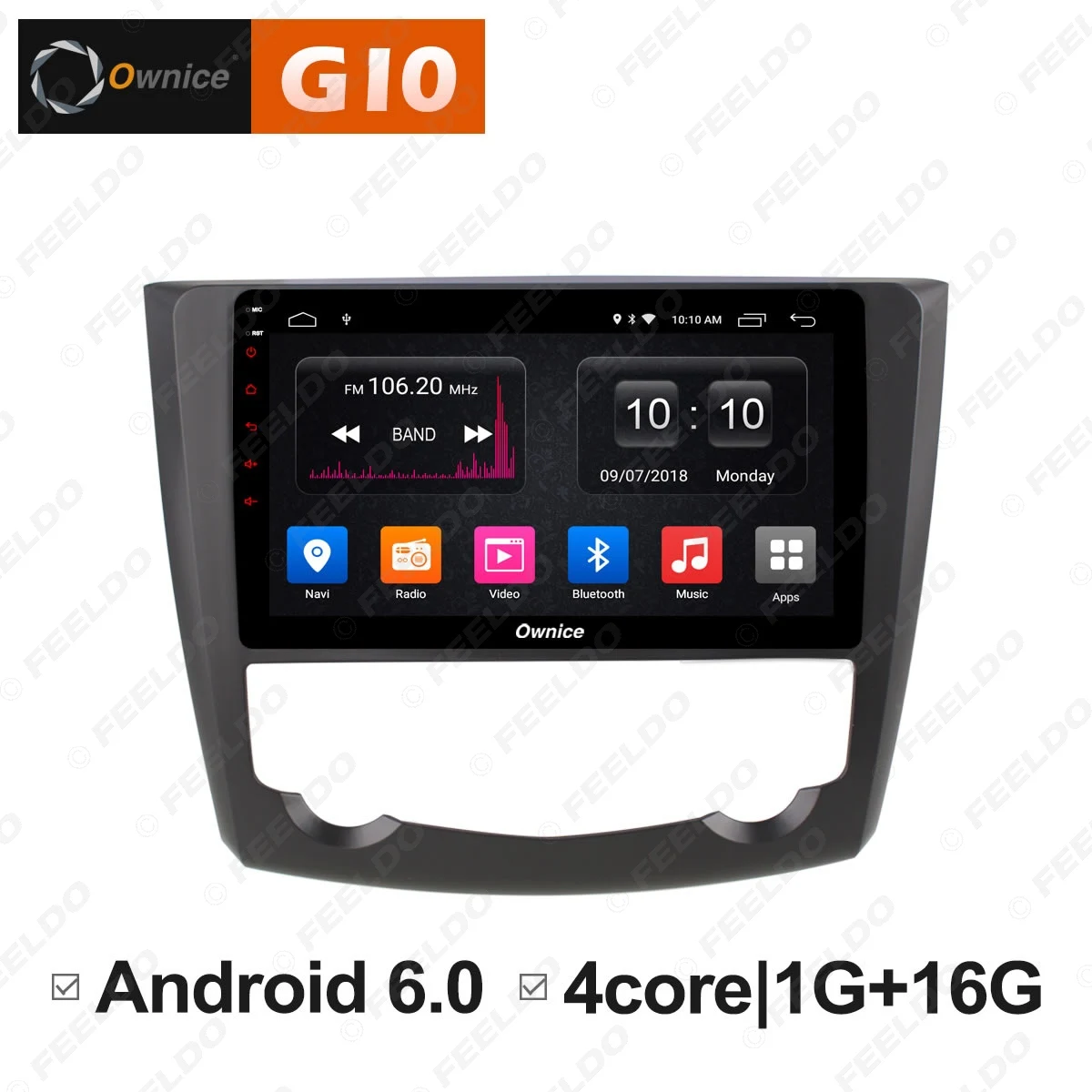 FEELDO 9 &quotAndroid 6 0 4 ядерный/DDR3 1G/16G/поддержка 4G ключ автомобильный медиаплеер с GPS/FM/AM