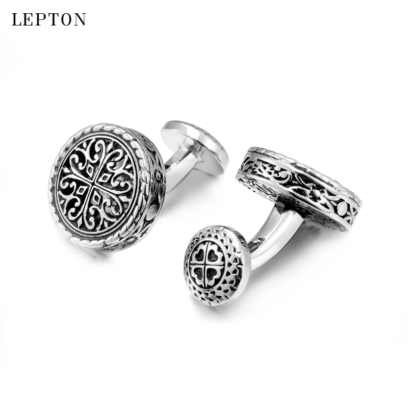 Золотистые и Серебристые винтажные запонки Lepton для мужчин Прямая поставка в