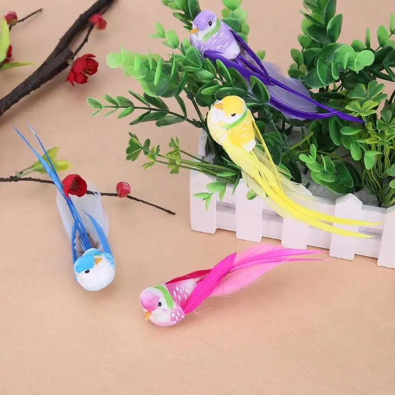 4 шт. Моделирование Птица искусственный 3D пены перо птица DIY вечерние ручной