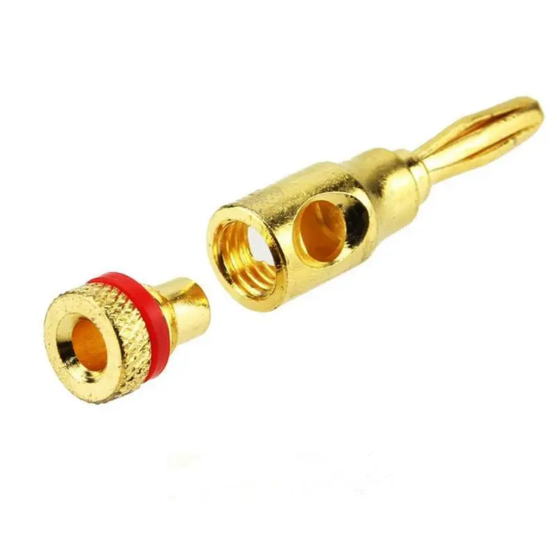 

PCS Brand New 24K Gold Plated Banana Plug Music Speaker Cable Banana Connector Banana Connector Speaker Banana Plug beautiful