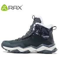 RAX Waterproof Hiking Shoes Men Winter Outdoor Sneakers for Men Snow Boots Plush Mountain Snowboots Outdoor Tourism Jogging Shoe