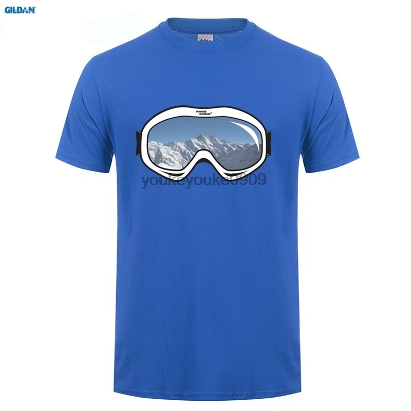 GILDAN Skier Goggles T-SHIRT Him Her Mountain Snowboard Skiinger Skiser Funny Gift Birthday Loose Short Sleeve Mens T Shirts | Мужская